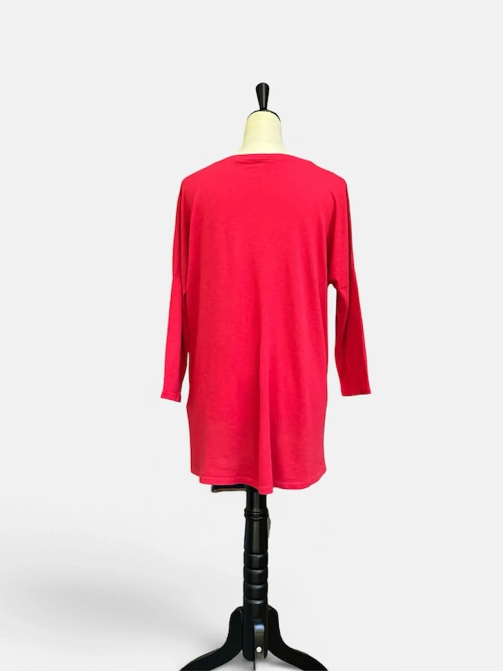Michael Stars "Madison" Boatneck 3/4 Sleeve Tee in Red OS - Picture 4 of 8